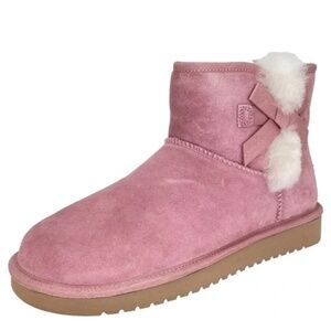 Koolaburra by UGG Victoria Soft Pink Suede Insulated Womens Ankle Boots Size 9M